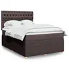 Image de vidaXL Sommier à lattes de lit avec matelas Marron foncé 140x190 cm