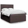 Image de vidaXL Sommier à lattes de lit avec matelas Marron foncé 140x190 cm