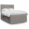 Image de vidaXL Sommier à lattes de lit avec matelas Taupe 140x190 cm Tissu