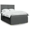 Image de vidaXL Sommier à lattes de lit avec matelas Gris foncé 140x200cm Tissu