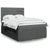 Image de vidaXL Sommier à lattes de lit avec matelas Gris foncé 140x200cm Tissu