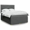 Image de vidaXL Sommier à lattes de lit avec matelas Gris foncé 140x200cm Tissu