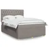 Image de vidaXL Sommier à lattes de lit avec matelas Taupe 140x200 cm Tissu