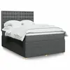 Image de vidaXL Sommier à lattes de lit avec matelas Gris foncé 140x200cm Tissu