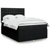 Image de vidaXL Sommier à lattes de lit avec matelas Noir 140x200 cm Tissu