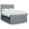 Image de vidaXL Sommier à lattes de lit avec matelas Gris clair 160x200cm Tissu