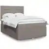 Image de vidaXL Sommier à lattes de lit avec matelas Taupe 160x200 cm Tissu