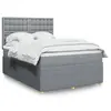 Image de vidaXL Sommier à lattes de lit avec matelas Gris clair 160x200cm Tissu