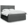 Image de vidaXL Sommier à lattes de lit avec matelas Gris foncé 180x200cm Tissu