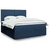 Image de vidaXL Sommier à lattes de lit avec matelas Bleu 180x200 cm Tissu