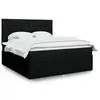 Image de vidaXL Sommier à lattes de lit avec matelas Noir 180x200 cm Tissu