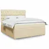 Image de vidaXL Sommier à lattes de lit avec matelas Crème 180x200 cm Tissu