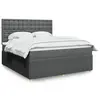 Image de vidaXL Sommier à lattes de lit avec matelas Gris foncé 180x200cm Tissu