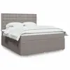 Image de vidaXL Sommier à lattes de lit avec matelas Taupe 180x200 cm Tissu