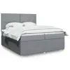 Image de vidaXL Sommier à lattes de lit avec matelas Gris clair 200x200cm Tissu