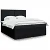 Image de vidaXL Sommier à lattes de lit avec matelas Noir 200x200 cm Tissu