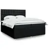 Image de vidaXL Sommier à lattes de lit avec matelas Noir 200x200 cm Tissu
