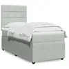 Image de vidaXL Sommier à lattes de lit et matelas Gris clair 90x190 cm Velours