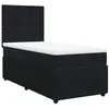 Image de vidaXL Sommier à lattes de lit avec matelas Noir 100x200 cm Velours