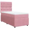 Image de vidaXL Sommier à lattes de lit avec matelas Rose 100x200 cm Velours