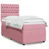 Image de vidaXL Sommier à lattes de lit avec matelas Rose 100x200 cm Velours
