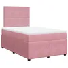 Image de vidaXL Sommier à lattes de lit avec matelas rose 120x190 cm velours, lit, lit à plate-forme, lit à panneaux, meuble de chambre à coucher, canapé-lit
