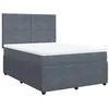 Image de vidaXL Sommier à lattes de lit et matelas Gris foncé 140x190cm Velours