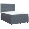 Image de vidaXL Sommier à lattes de lit et matelas Gris foncé 140x190cm Velours