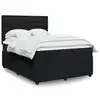 Image de vidaXL Sommier à lattes de lit avec matelas Noir 140x190 cm Velours