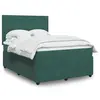 Image de vidaXL Sommier à lattes de lit et matelas Vert foncé 140x200cm Velours