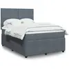 Image de vidaXL Sommier à lattes de lit et matelas Gris foncé 160x200cm Velours