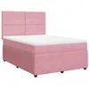Image de vidaXL Sommier à lattes de lit avec matelas Rose 160x200 cm Velours