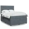 Image de vidaXL Sommier à lattes de lit et matelas Gris foncé 160x200cm Velours