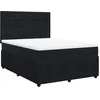Image de vidaXL Sommier à lattes de lit et matelas Noir 160x200 cm Velours, lit, lit à plate-forme, lit à panneaux, meuble de chambre à coucher, canapé-lit
