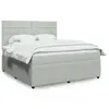 Image de vidaXL Sommier à lattes de lit et matelas Gris clair 180x200cm Velours