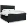 Image de vidaXL Sommier à lattes de lit avec matelas Noir 180x200 cm Velours