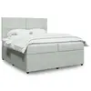 Image de vidaXL Sommier à lattes de lit et matelas Gris clair 200x200cm Velours