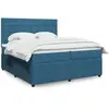 Image de vidaXL Sommier à lattes de lit et matelas Bleu foncé 200x200cm Velours