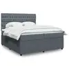 Image de vidaXL Sommier à lattes de lit et matelas Gris foncé 200x200cm Velours