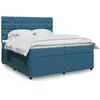 Image de vidaXL Sommier à lattes de lit et matelas Bleu foncé 200x200cm Velours