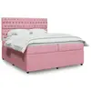 Image de vidaXL Sommier à lattes de lit avec matelas Rose 200x200 cm Velours