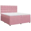 Image de vidaXL Sommier à lattes de lit avec matelas Rose 200x200 cm Velours
