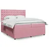 Image de vidaXL Sommier à lattes de lit avec matelas Rose 200x200 cm Velours