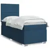 Image de vidaXL Sommier à lattes de lit avec matelas Bleu 80x200 cm Tissu