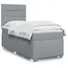 Image de vidaXL Sommier à lattes de lit avec matelas gris clair 80x200 cm tissu