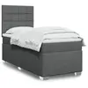 Image de vidaXL Sommier à lattes de lit et matelas Gris foncé 90x190 cm Tissu
