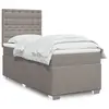 Image de vidaXL Sommier à lattes de lit avec matelas Taupe 90x190 cm Tissu
