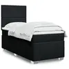 Image de vidaXL Sommier à lattes de lit avec matelas Noir 90x200 cm Tissu