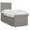 Image de vidaXL Sommier à lattes de lit avec matelas Taupe 90x200 cm Tissu