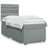 Image de vidaXL Sommier à lattes de lit avec matelas Gris clair 100x200cm Tissu